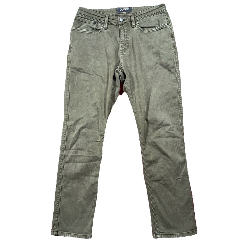 DU/ER DUER N2X Relaxed Taper Jeans Men's 32/30 Pants Stretch Outdoor Army Green